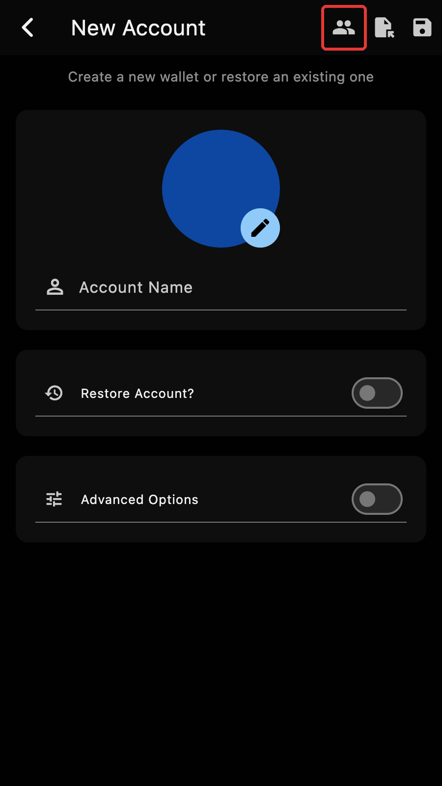 New Account