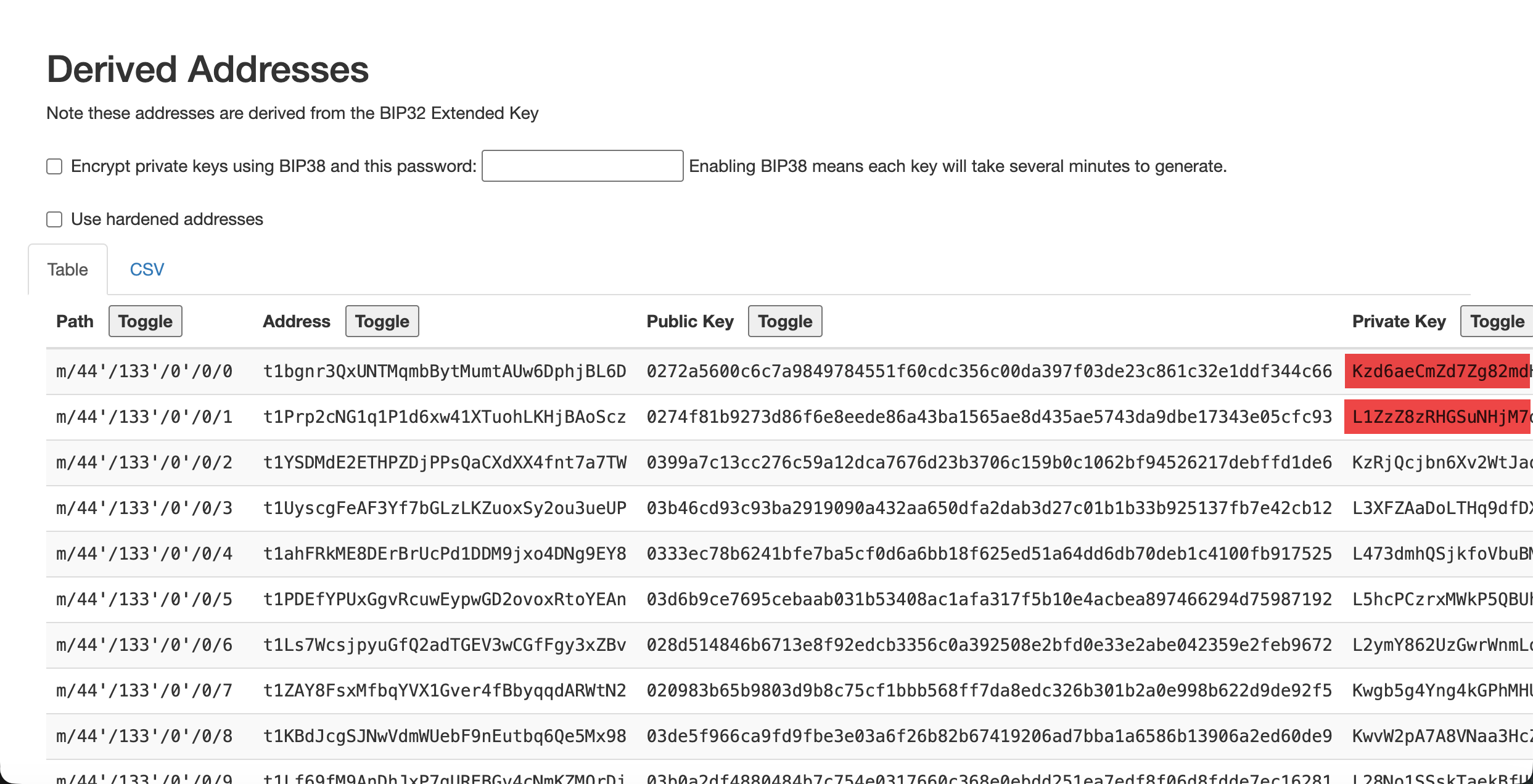 Transparent Private Key